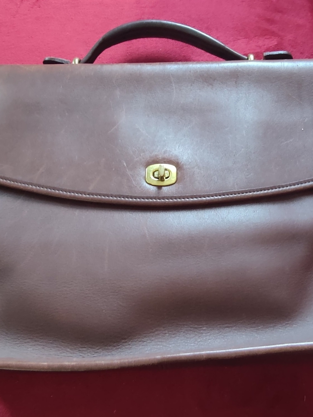 Vintage Coach Classic Brown Leather Top-Handle Bag